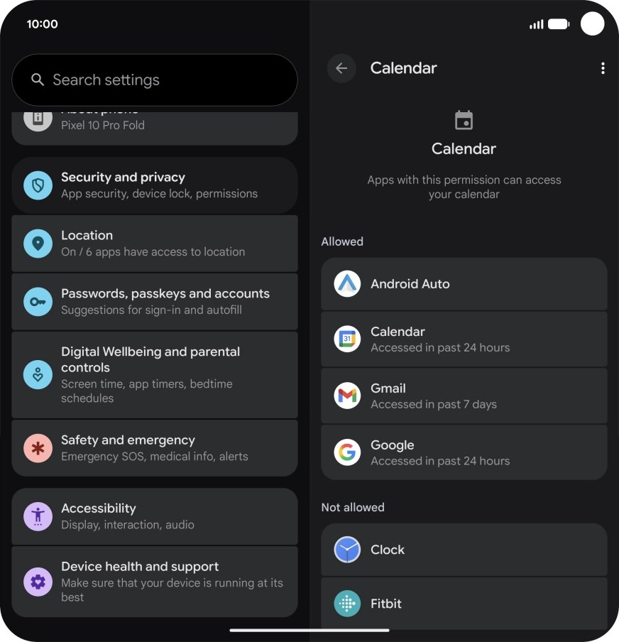 The total app activity for the selected phone function is displayed. The total app activity for the selected phone function is displayed.