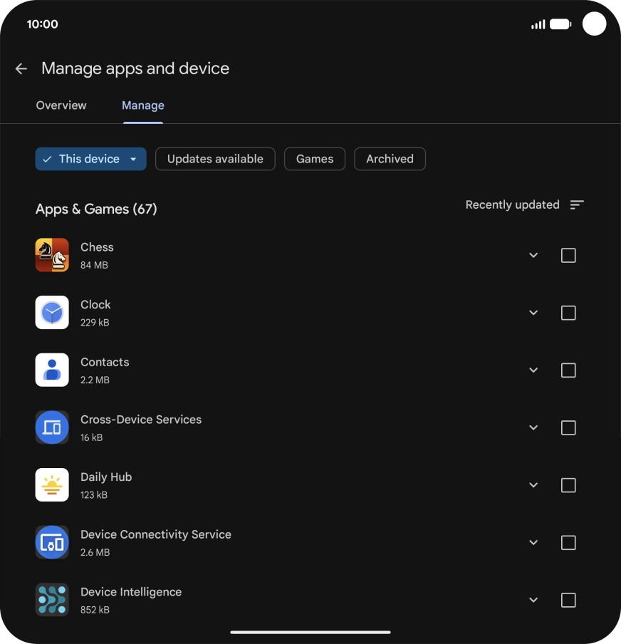 Press the required app. Press the required app.