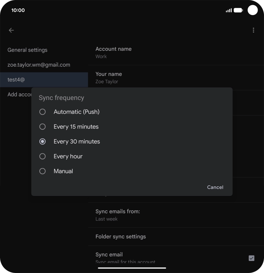 Press the required setting. Press the required setting.