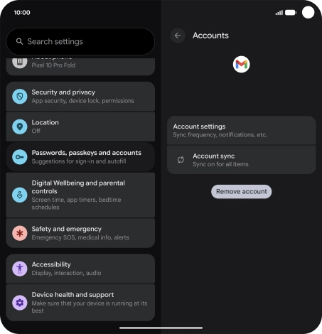 Press Account settings. Press Account settings.