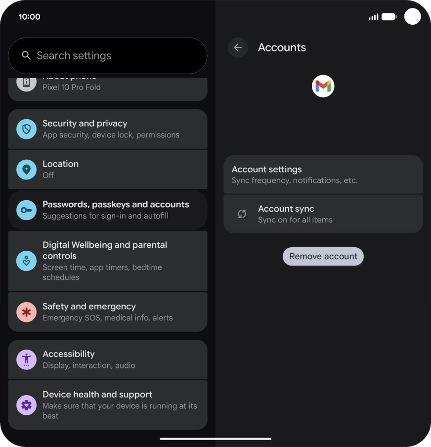 Press Account settings. Press Account settings.