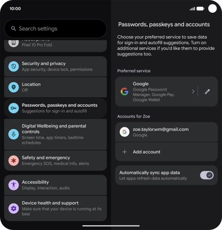 Press Add account. Press Add account.