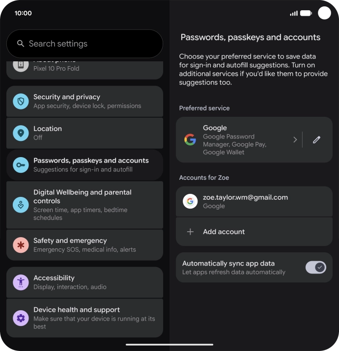 Press Add account. Press Add account.