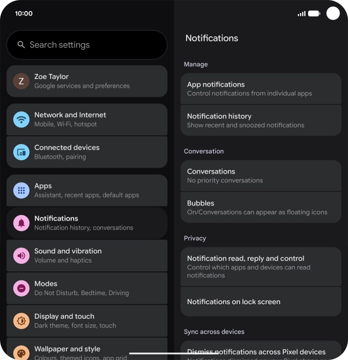 Press App notifications. Press App notifications.