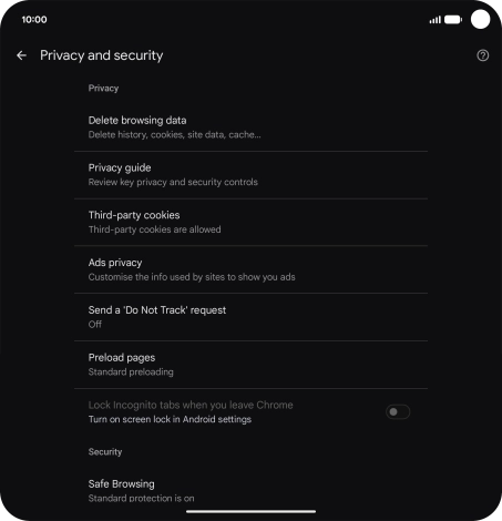 Press Delete browsing data. Press Delete browsing data.