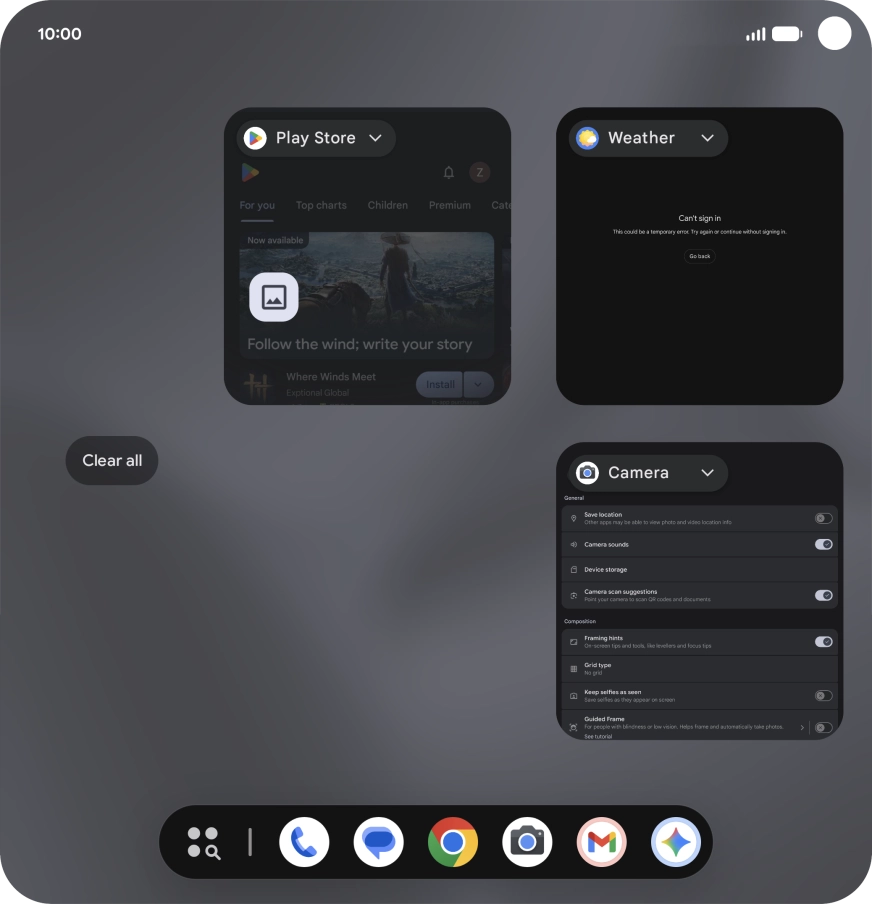 Press Clear all. Press Clear all.