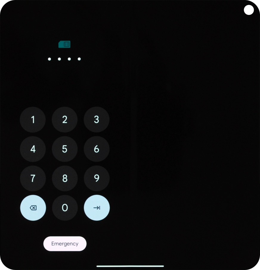 If your SIM is locked, key in your PIN and press arrow right. If your SIM is locked, key in your PIN and press arrow right.