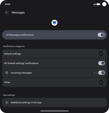 Press Incoming messages. Press Incoming messages.