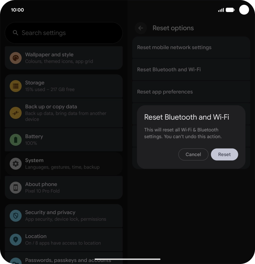 Press Reset. Press Reset.