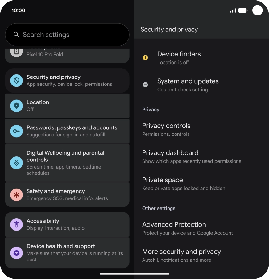 Press Privacy dashboard. Press Privacy dashboard.