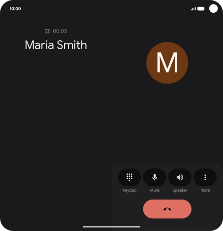 Press the end call icon. Press the end call icon.