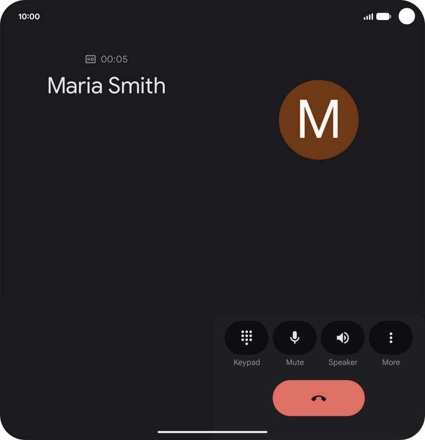 Press the end call icon. Press the end call icon.