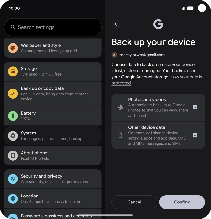Press Confirm. Press Confirm.