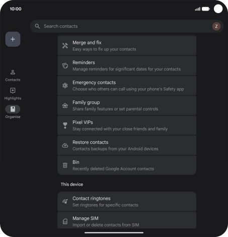 Press Manage SIM. Press Manage SIM.