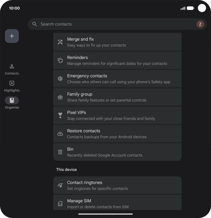 Press Manage SIM. Press Manage SIM.