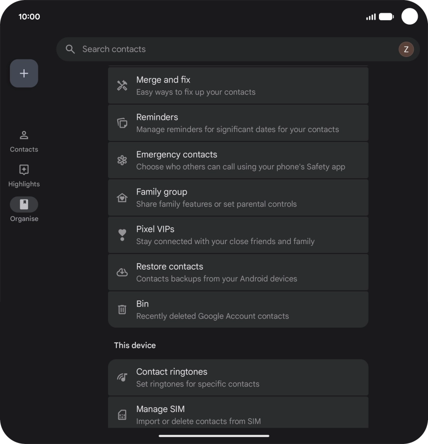 Press Manage SIM. Press Manage SIM.