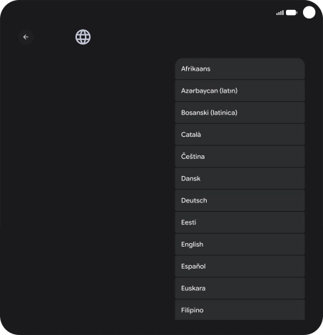Press the required language. Press the required language.