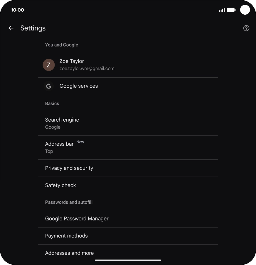 Press Privacy and security. Press Privacy and security.