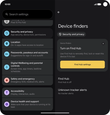 Press Find Hub. Press Find Hub.
