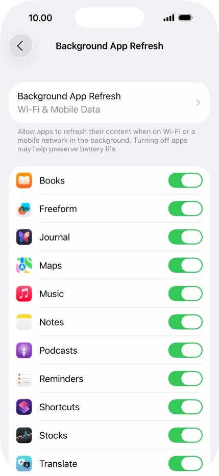 Press Background App Refresh. Press Background App Refresh.