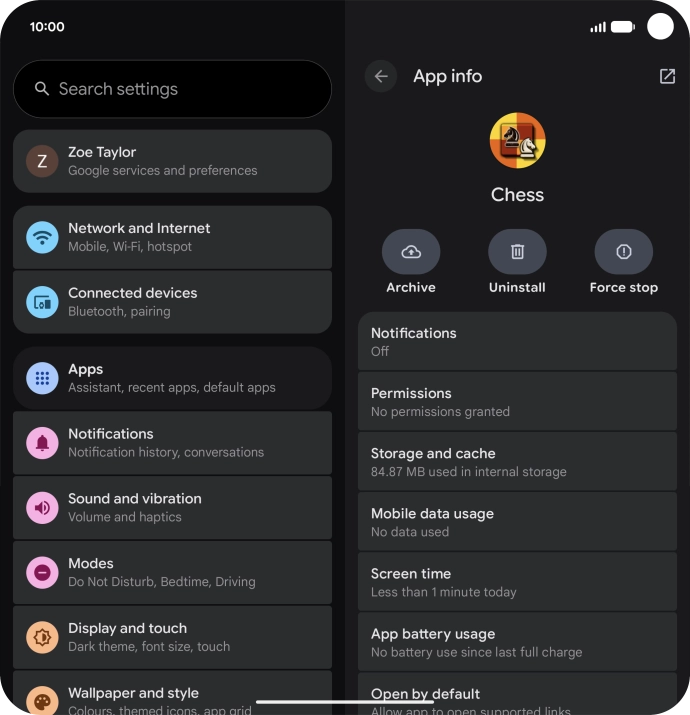Press Storage and cache. Press Storage and cache.