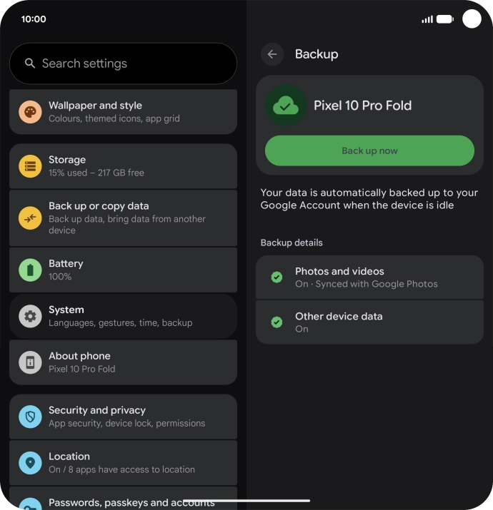 Press Other device data. Press Other device data.