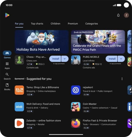 Press the profile icon. Press the profile icon.