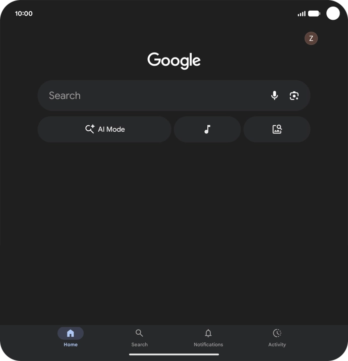 Press the profile icon. Press the profile icon.