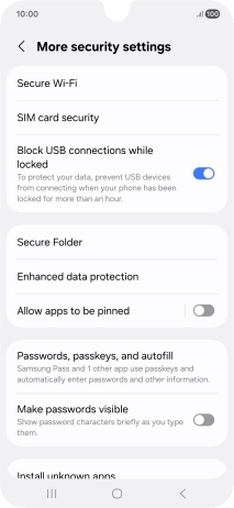 Press SIM card security. Press SIM card security.