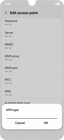 Key in default and press OK. Key in default and press OK.