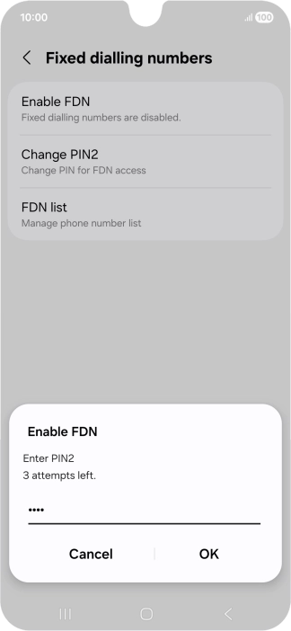 Key in your PIN2 and press OK. The default PIN2 is 1111. Key in your PIN2 and press OK. The default PIN2 is 1111.