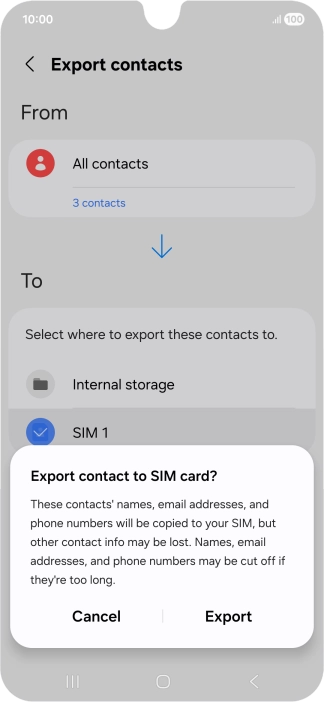 Press Export. Press Export.