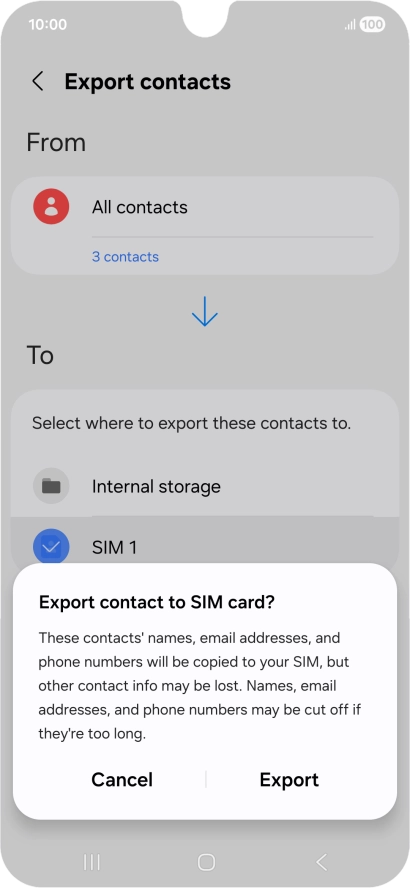 Press Export. Press Export.