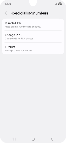 Press Disable FDN. Press Disable FDN.