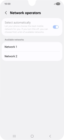 Press the required network. Press the required network.