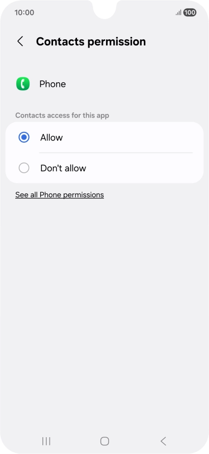 Press the required setting. Press the required setting.