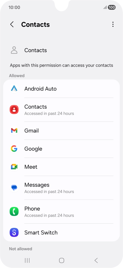 Press the required app. Press the required app.