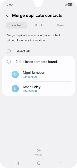 Press the field next to the required number. Press the field next to the required number.