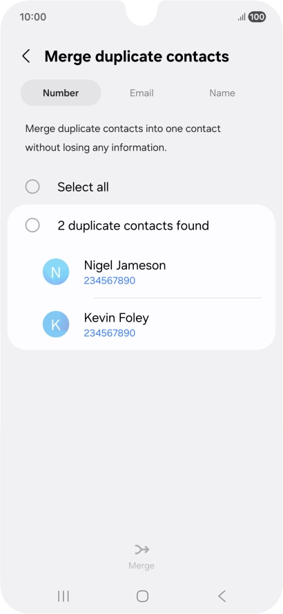 Press the field next to the required number. Press the field next to the required number.