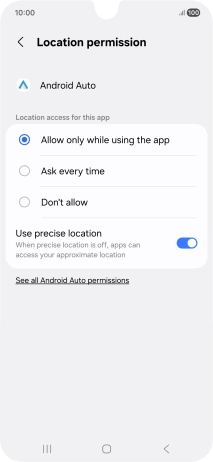 Press the required setting. Press the required setting.