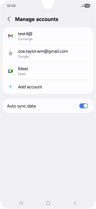 Press the required email account. Press the required email account.