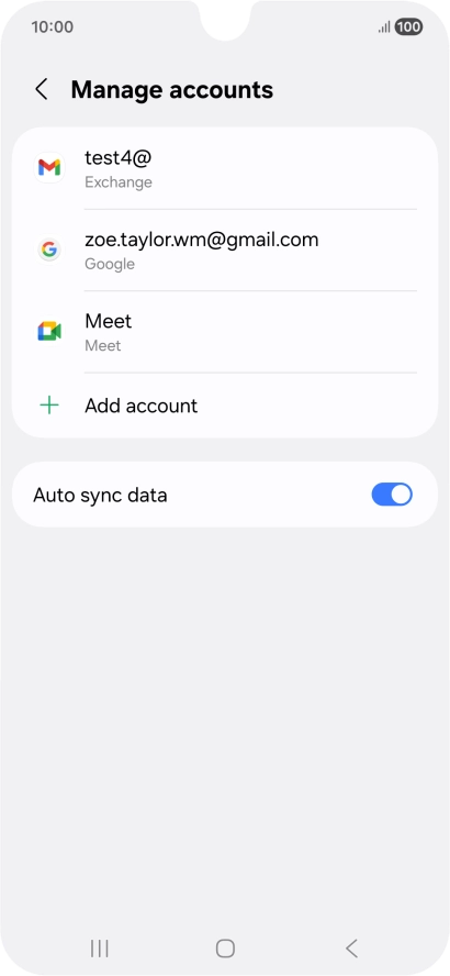 Press the required email account. Press the required email account.