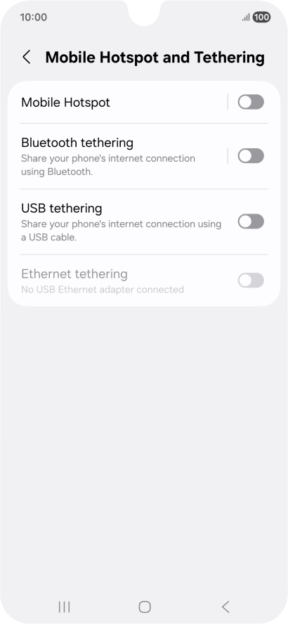 Press Mobile Hotspot. Press Mobile Hotspot.