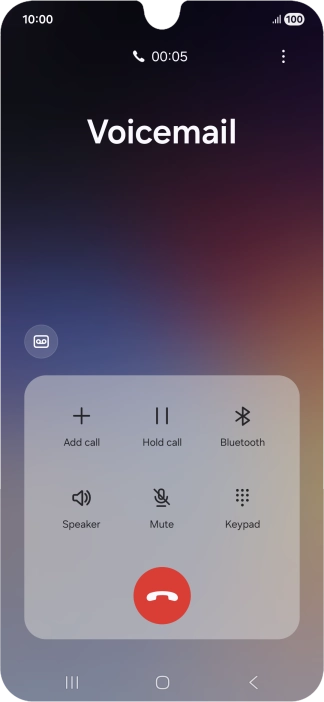 Press the end call icon. Press the end call icon.