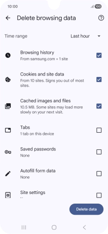 Press the fields next to the required data types. Press the fields next to the required data types.