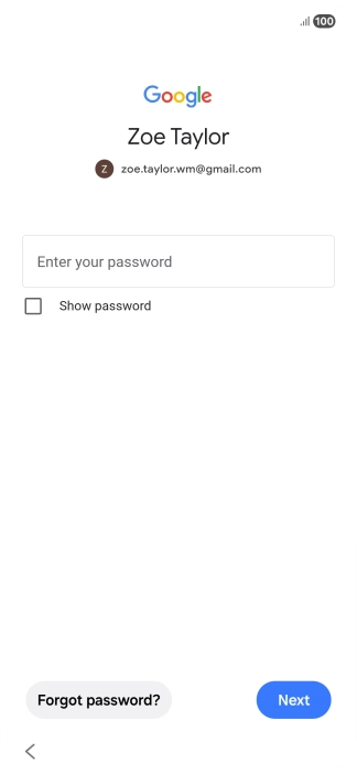 Press Enter your password and key in the password for your Google account. Press Enter your password and key in the password for your Google account.