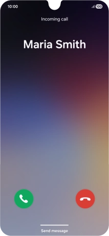 Press and drag the accept call icon right. Press and drag the accept call icon right.