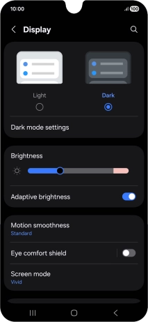 Press Dark mode settings. Press Dark mode settings.