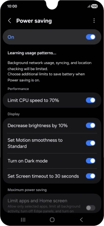 Press the indicators next to the required settings. Press the indicators next to the required settings.