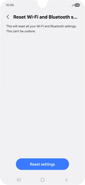 Press Reset settings. Press Reset settings.